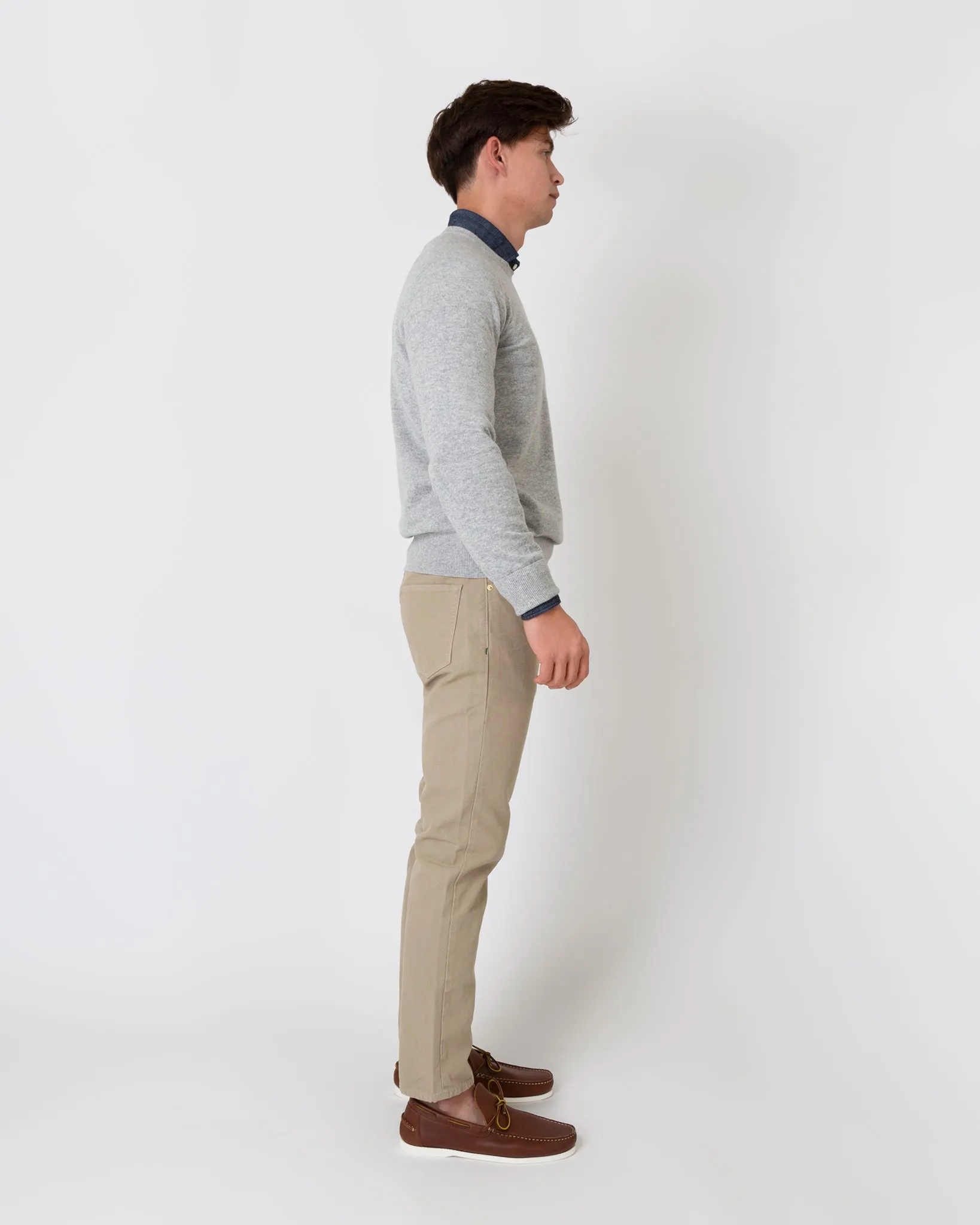 Slim Straight 5-Pocket Pant in Khaki Canvas