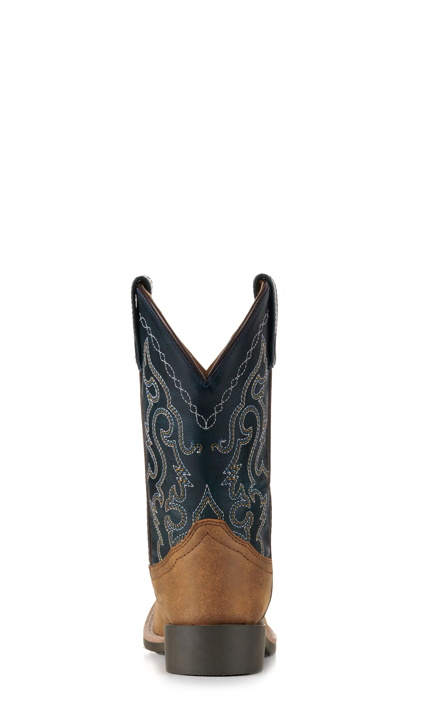 Smoky Mountain Youth Antique Brown and Midnight Blue Wide Square Toe Cowboy Boots