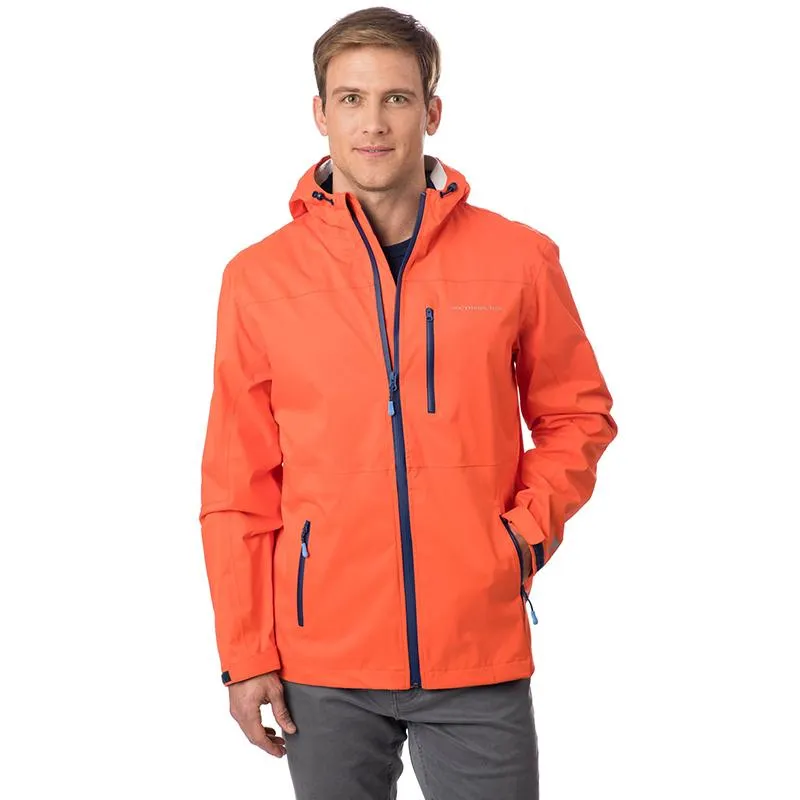 Southern Tide Men's T3 Portside Rain Jacket 3121 Bonfire Orange