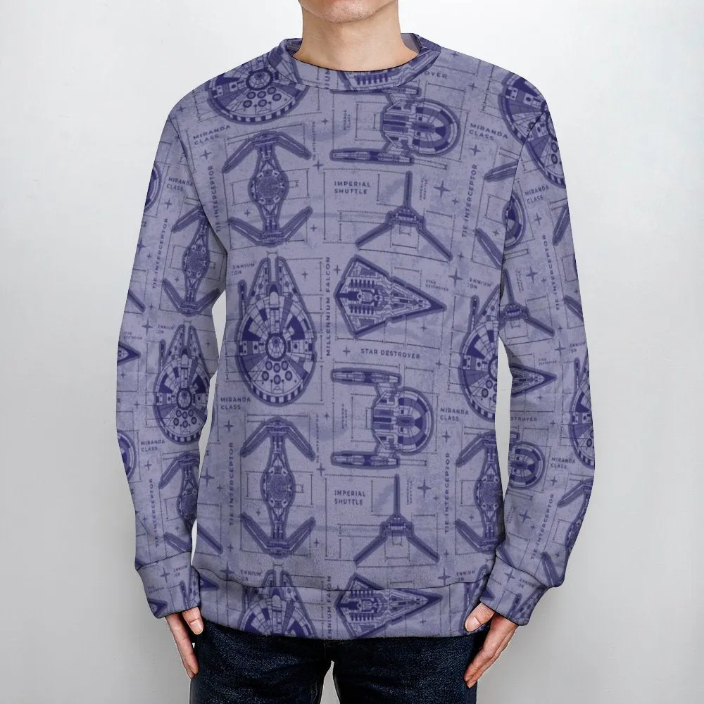 Star Wars Ship Blueprints Unisex Crewneck Sweater