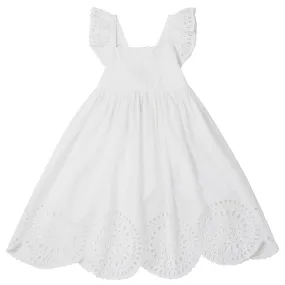 Stella McCartney Child Dress With Embroidery Anglaise White