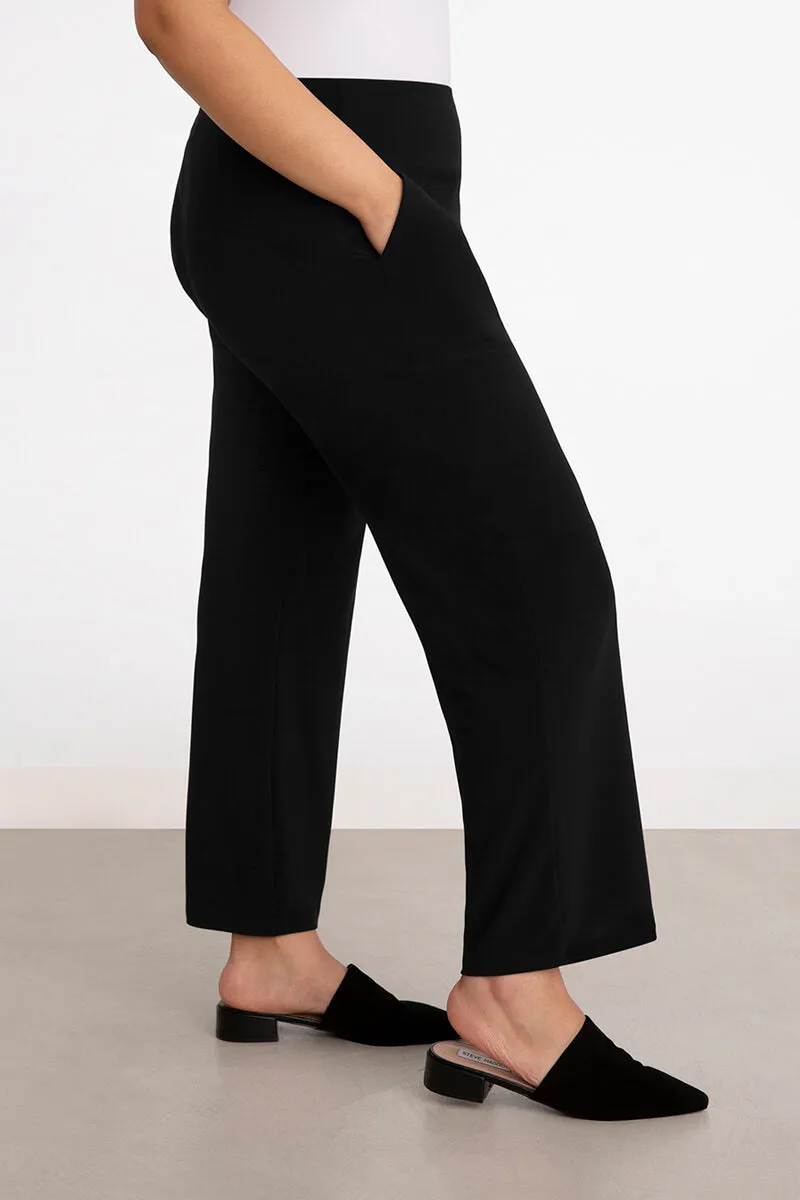 Straight Leg Ankle Pant | Black