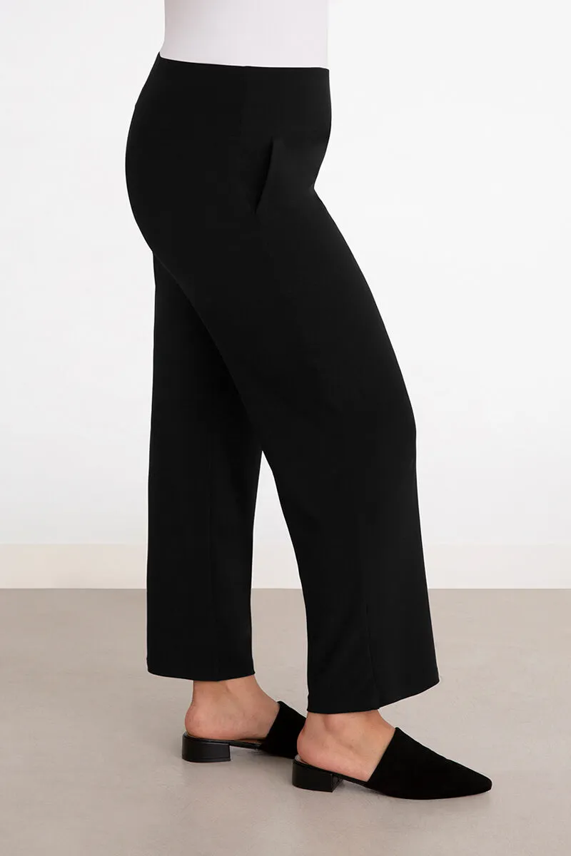 Straight Leg Ankle Pant | Black