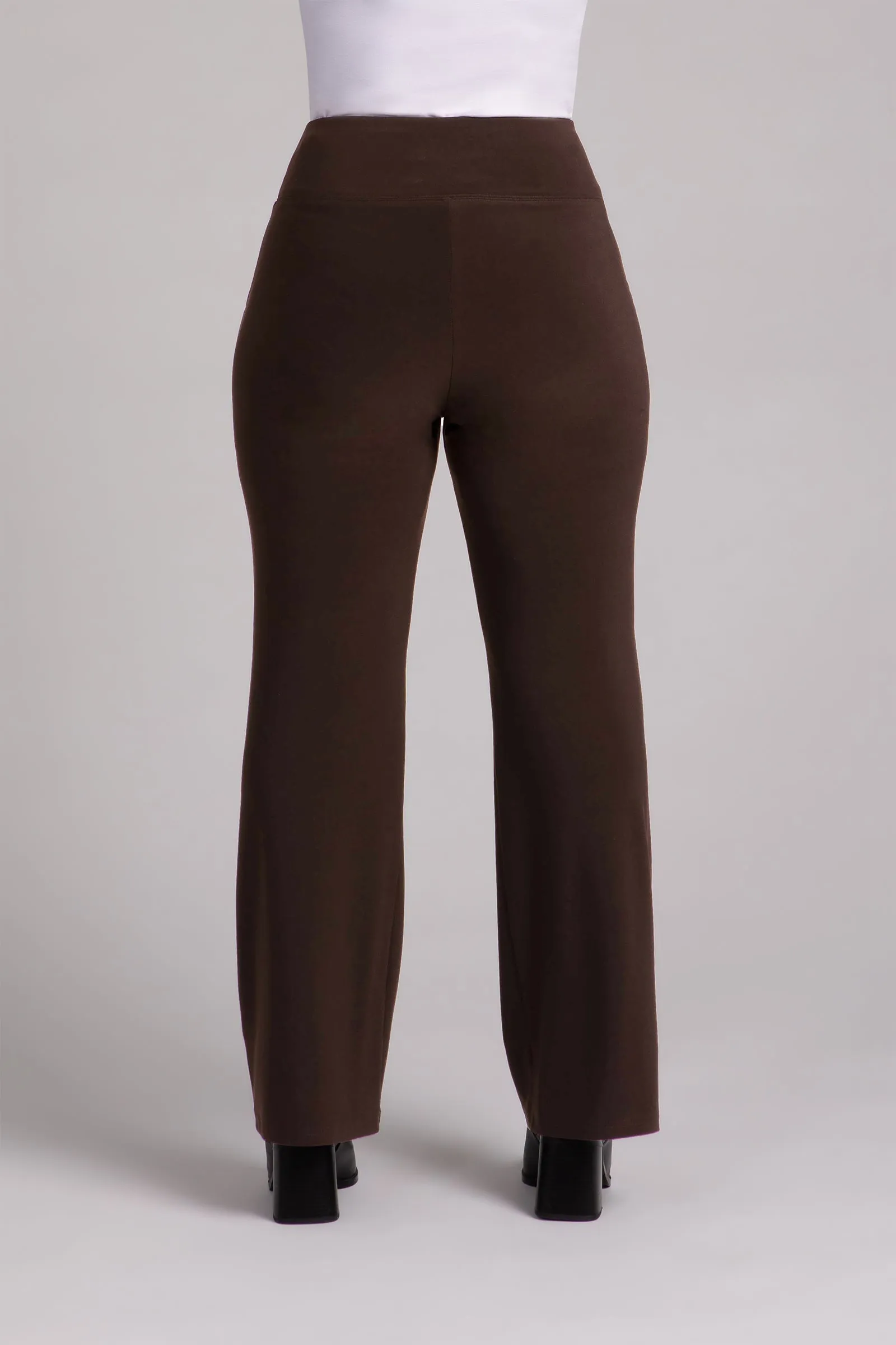 Straight Leg Pant with Yoke | Chocolate