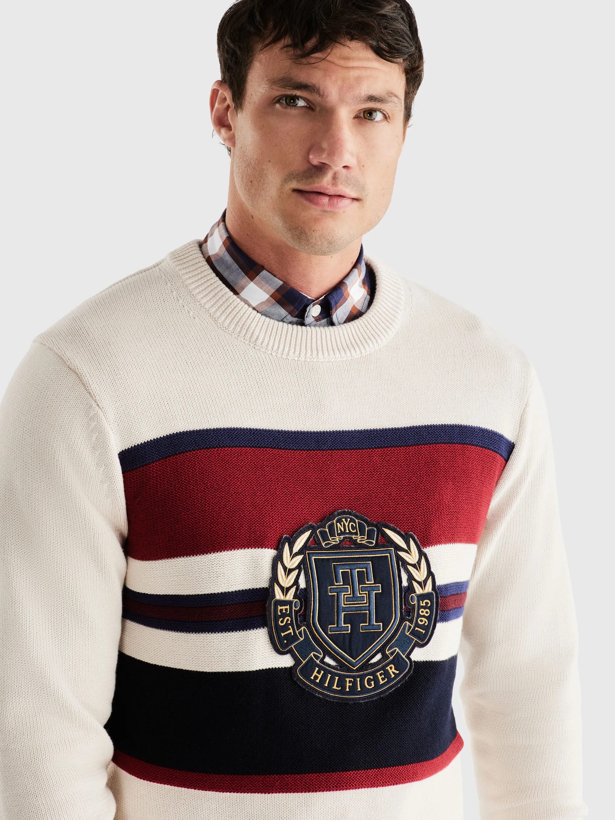 Stripe Crew Neck Relaxed Fit Jumper | Sweatshirts & Hoodies | Tommy Hilfiger