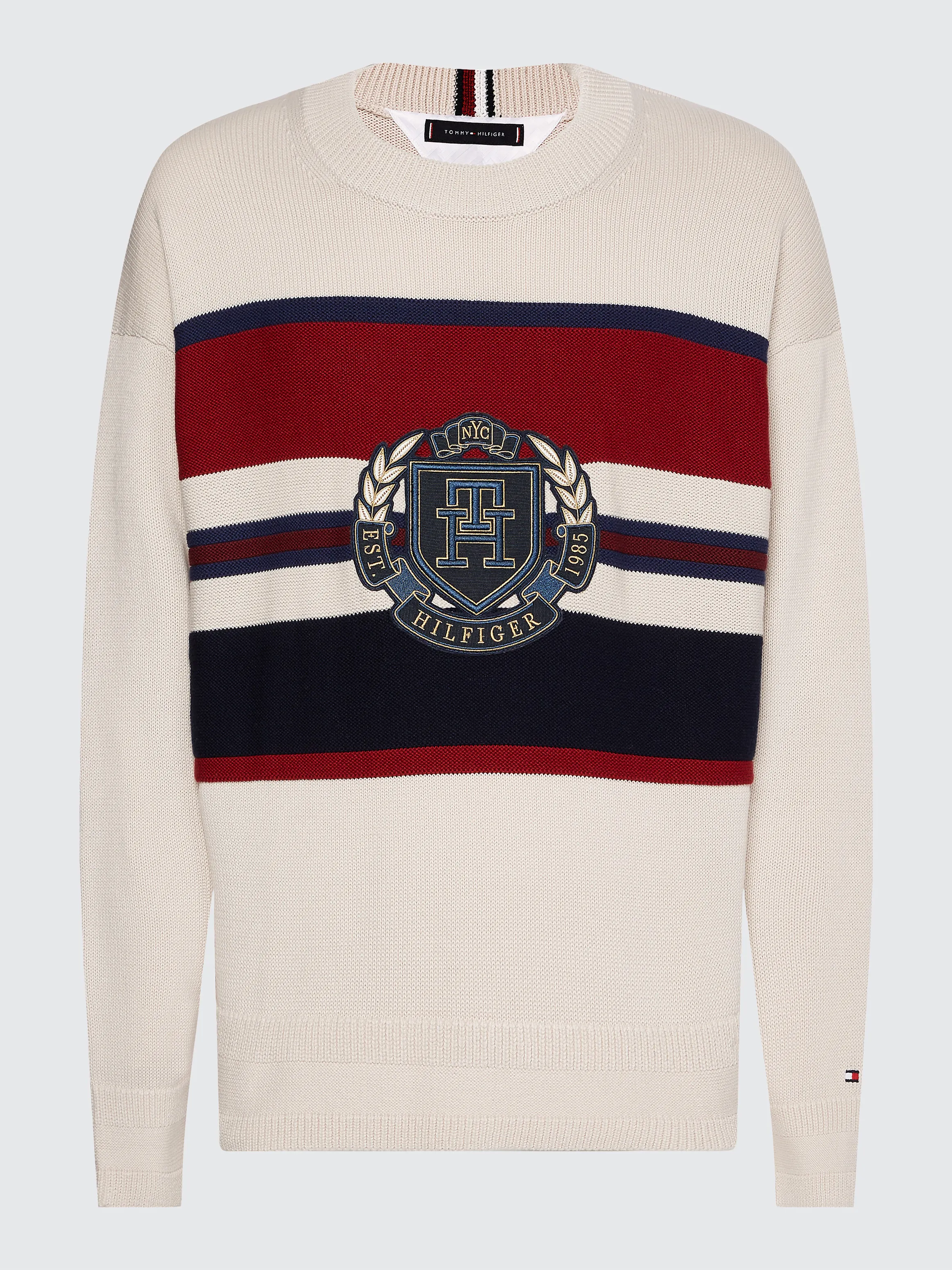 Stripe Crew Neck Relaxed Fit Jumper | Sweatshirts & Hoodies | Tommy Hilfiger