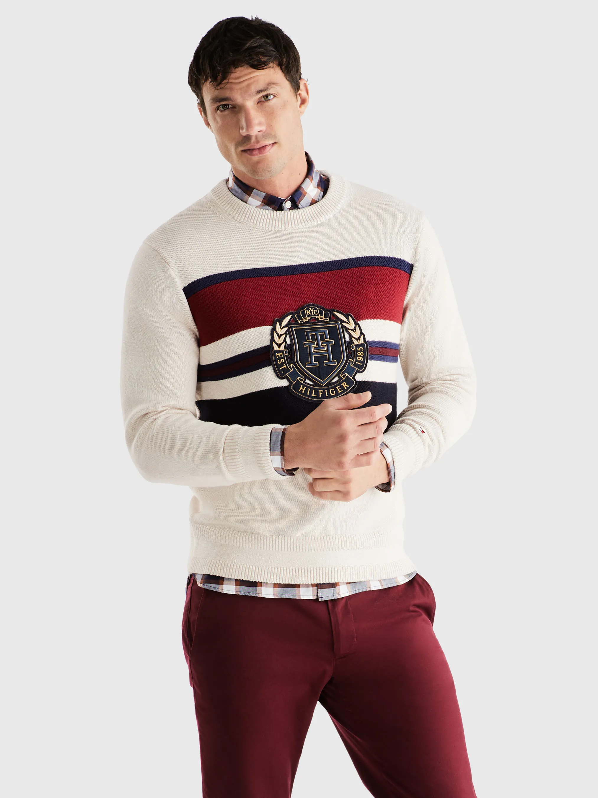 Stripe Crew Neck Relaxed Fit Jumper | Sweatshirts & Hoodies | Tommy Hilfiger