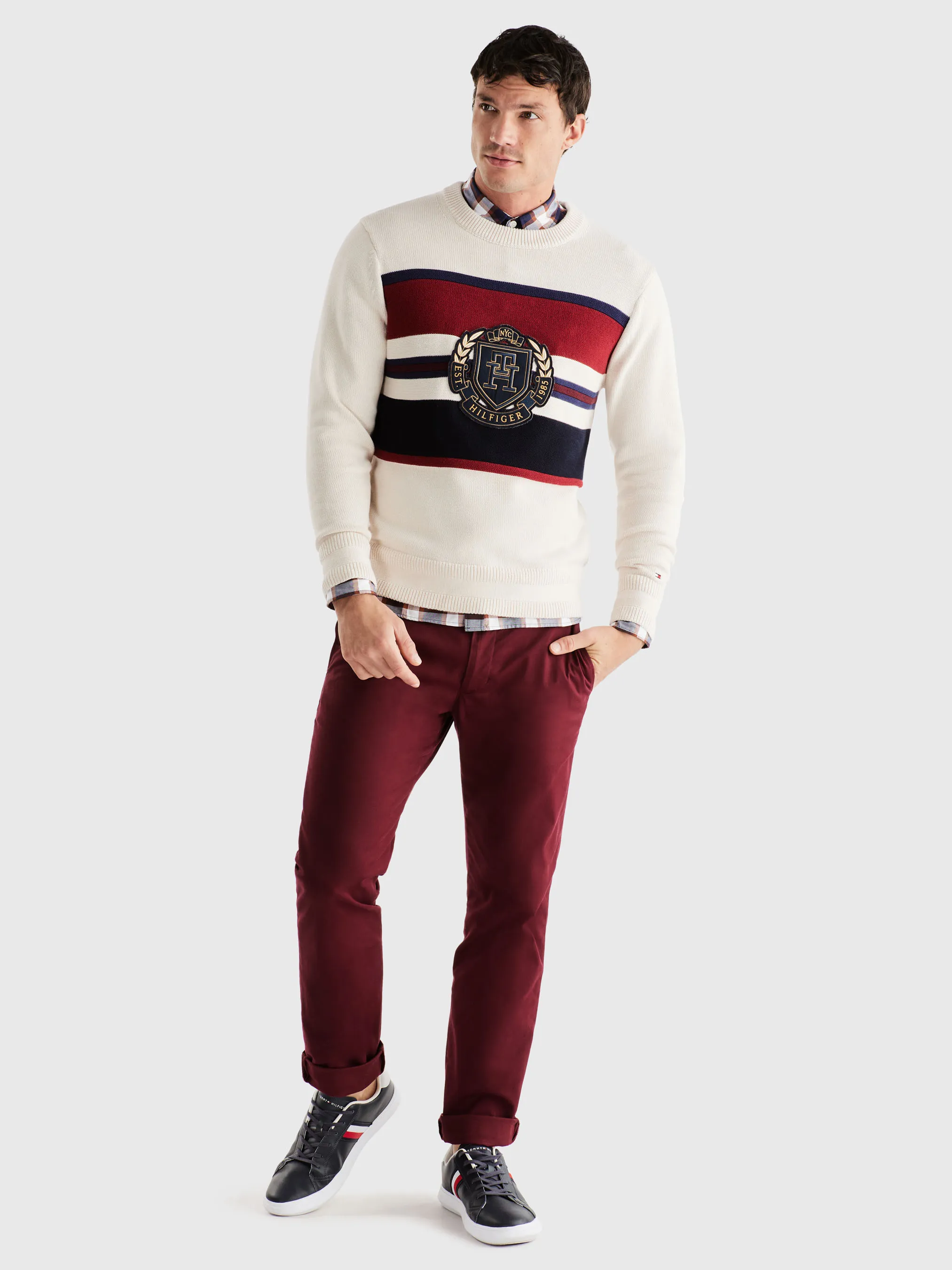 Stripe Crew Neck Relaxed Fit Jumper | Sweatshirts & Hoodies | Tommy Hilfiger