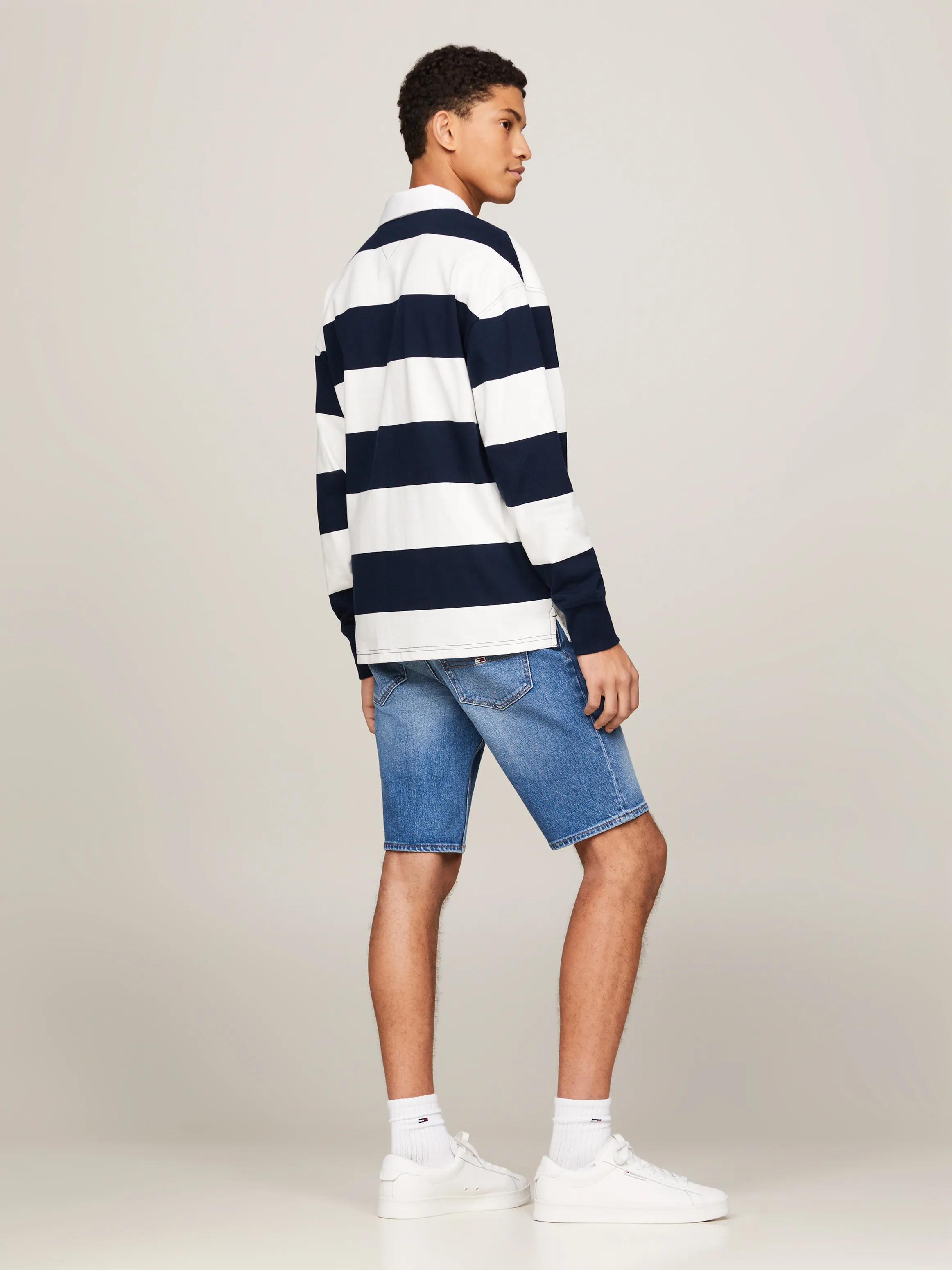 Stripe Relaxed Long Sleeve Rugby Polo | Sweatshirts & Hoodies | Tommy Jeans