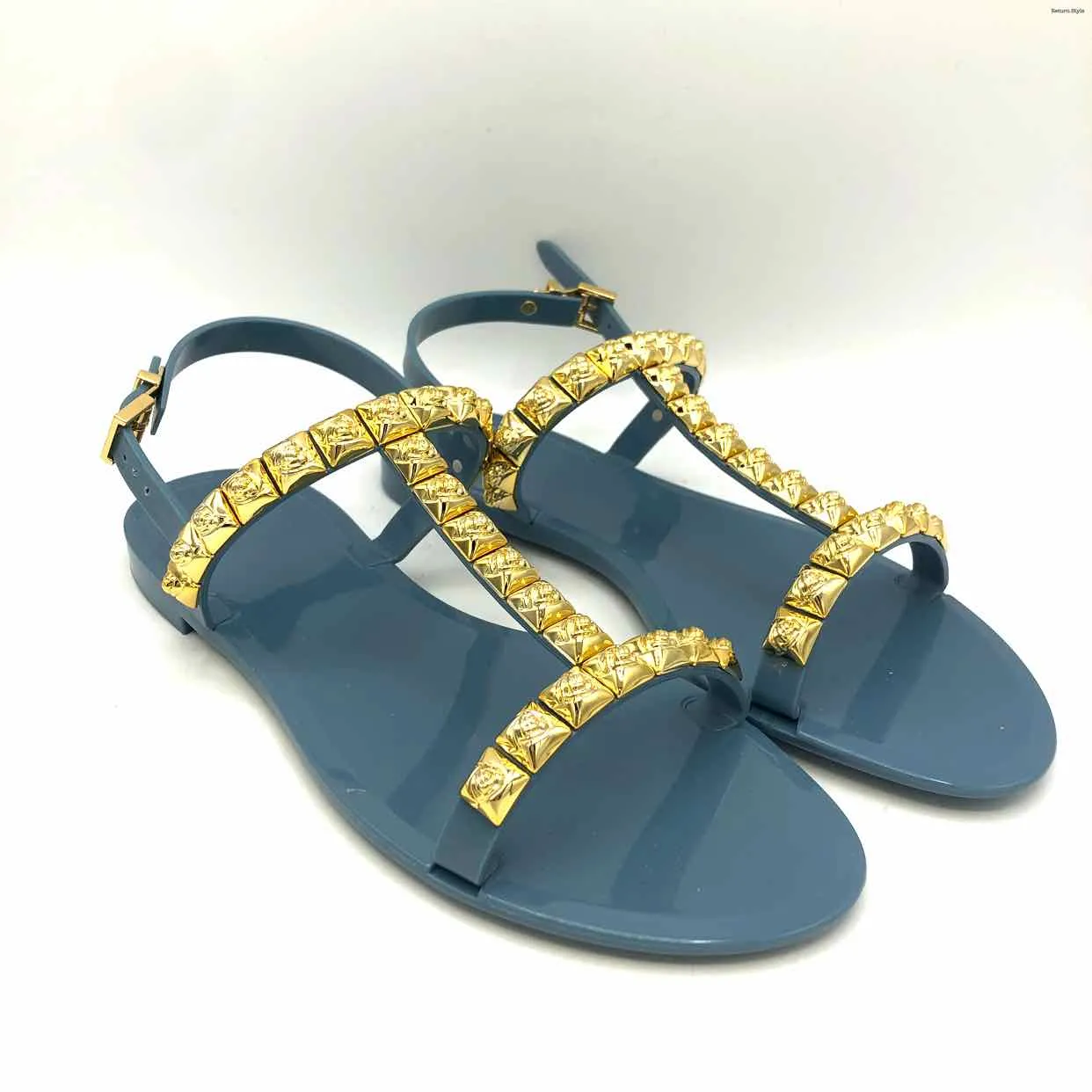 STUART WEITZMAN Blue Gold Jelly Sandal Shoe Size 7 Shoes