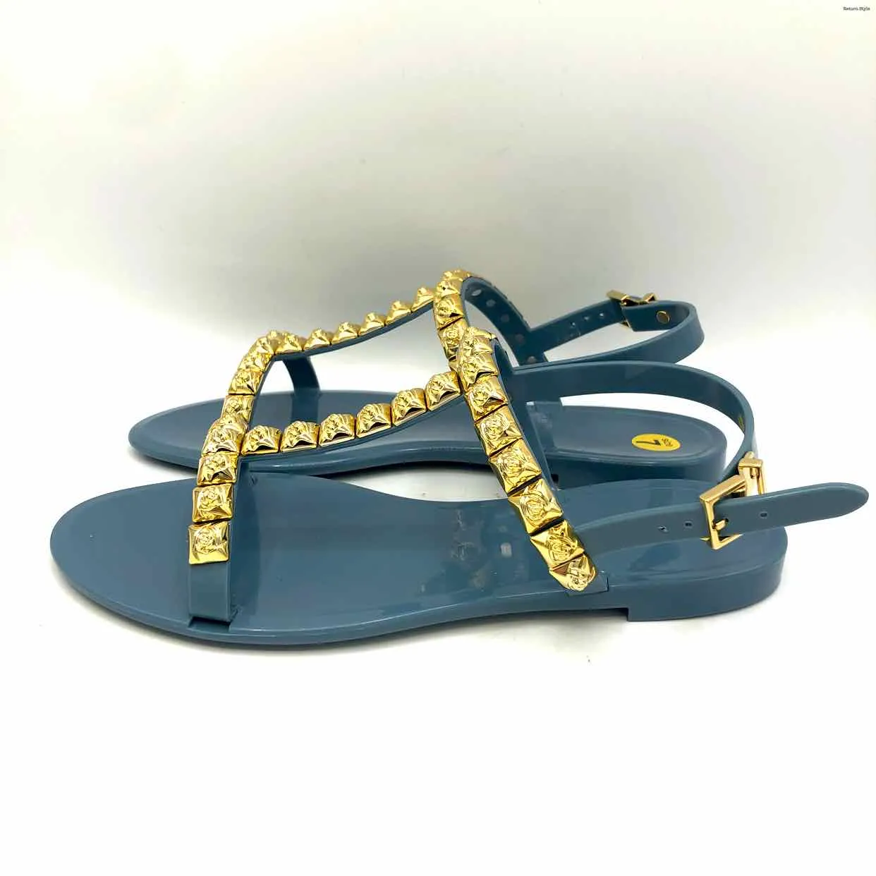 STUART WEITZMAN Blue Gold Jelly Sandal Shoe Size 7 Shoes