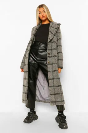 Tall Check Oversized Wool Look Coat