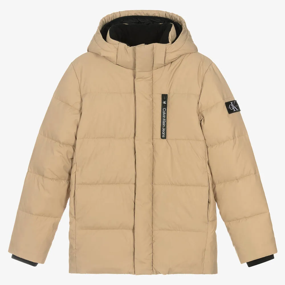 Teen Beige Puffer Coat