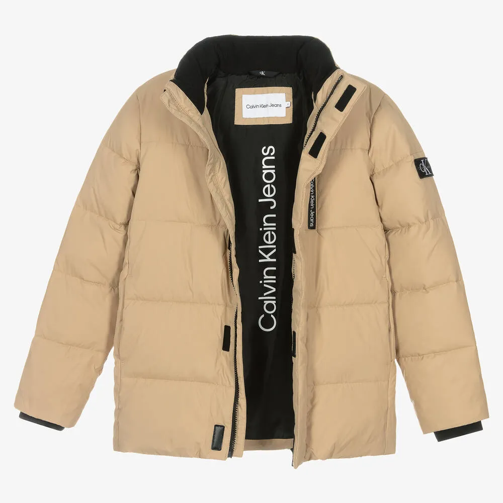 Teen Beige Puffer Coat