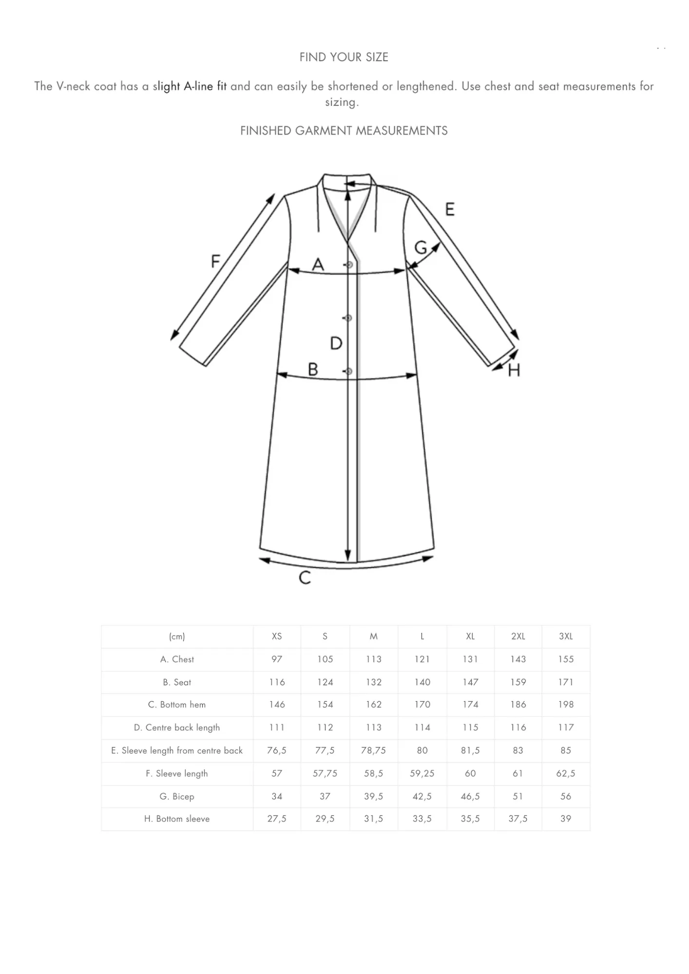 THE ASSEMBLY LINE  V-Neck Coat Sewing Pattern (XL - 3XL)