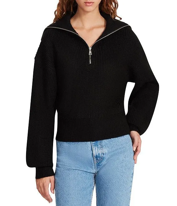 The Rowan Quarter Zip Sweater - Black