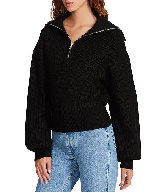 The Rowan Quarter Zip Sweater - Black