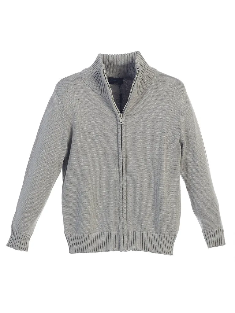 TODDLERS, KIDS AND BOYS KNITTED FULL ZIP SWEATER