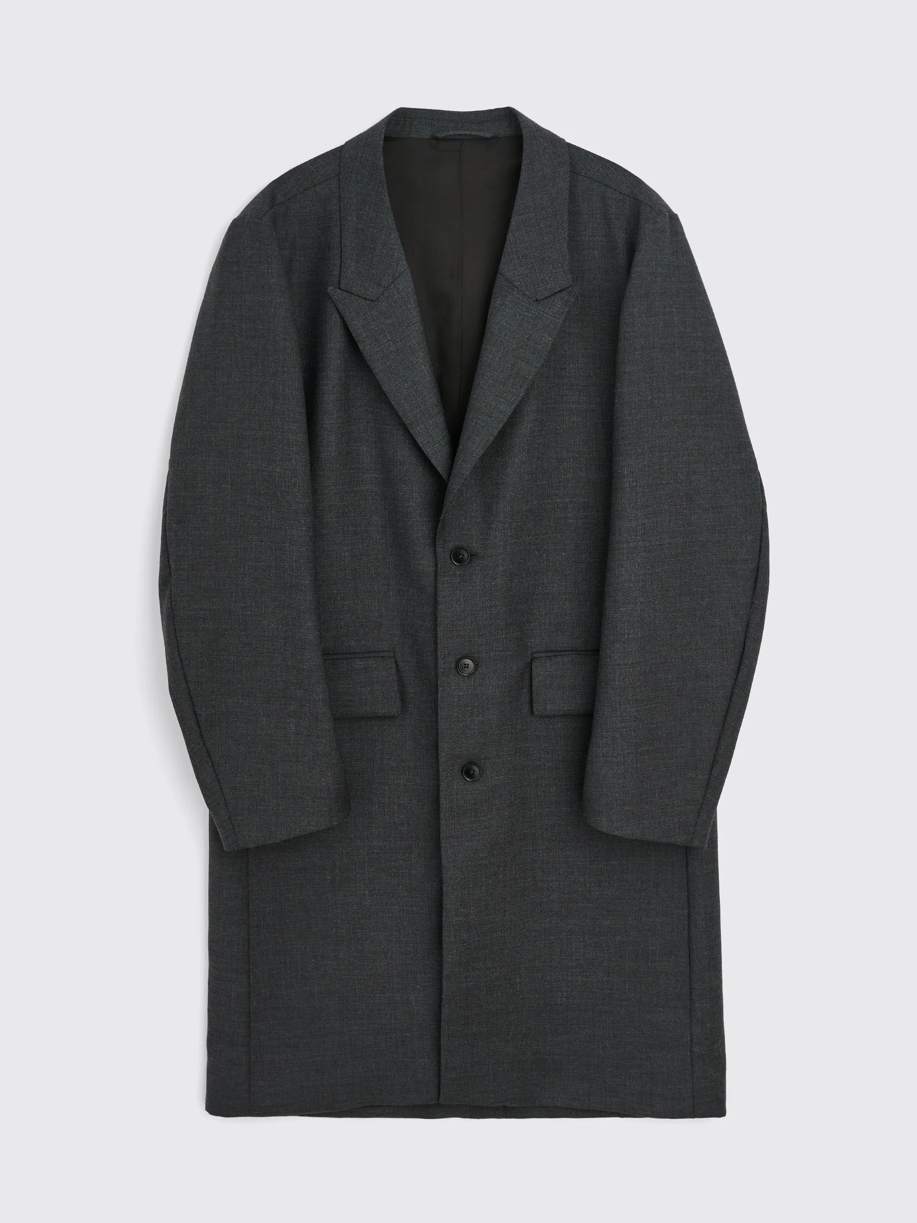 TRÈS BIEN everywear Peak Lapel Coat Wool Dark Grey