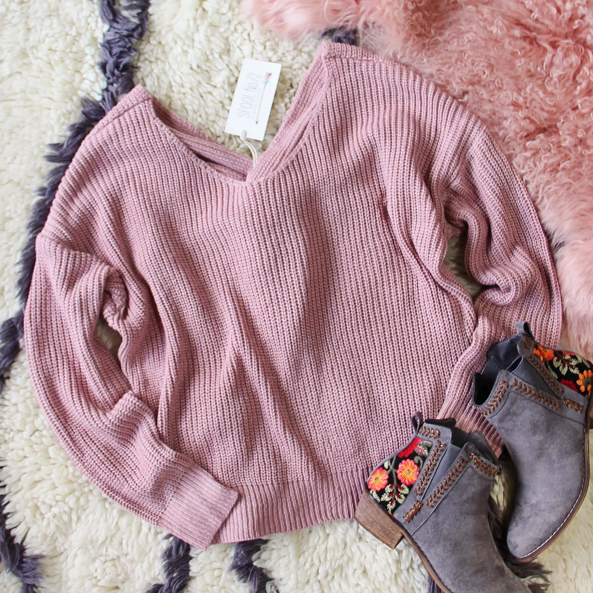 Venice Cozy Sweater in Mauve