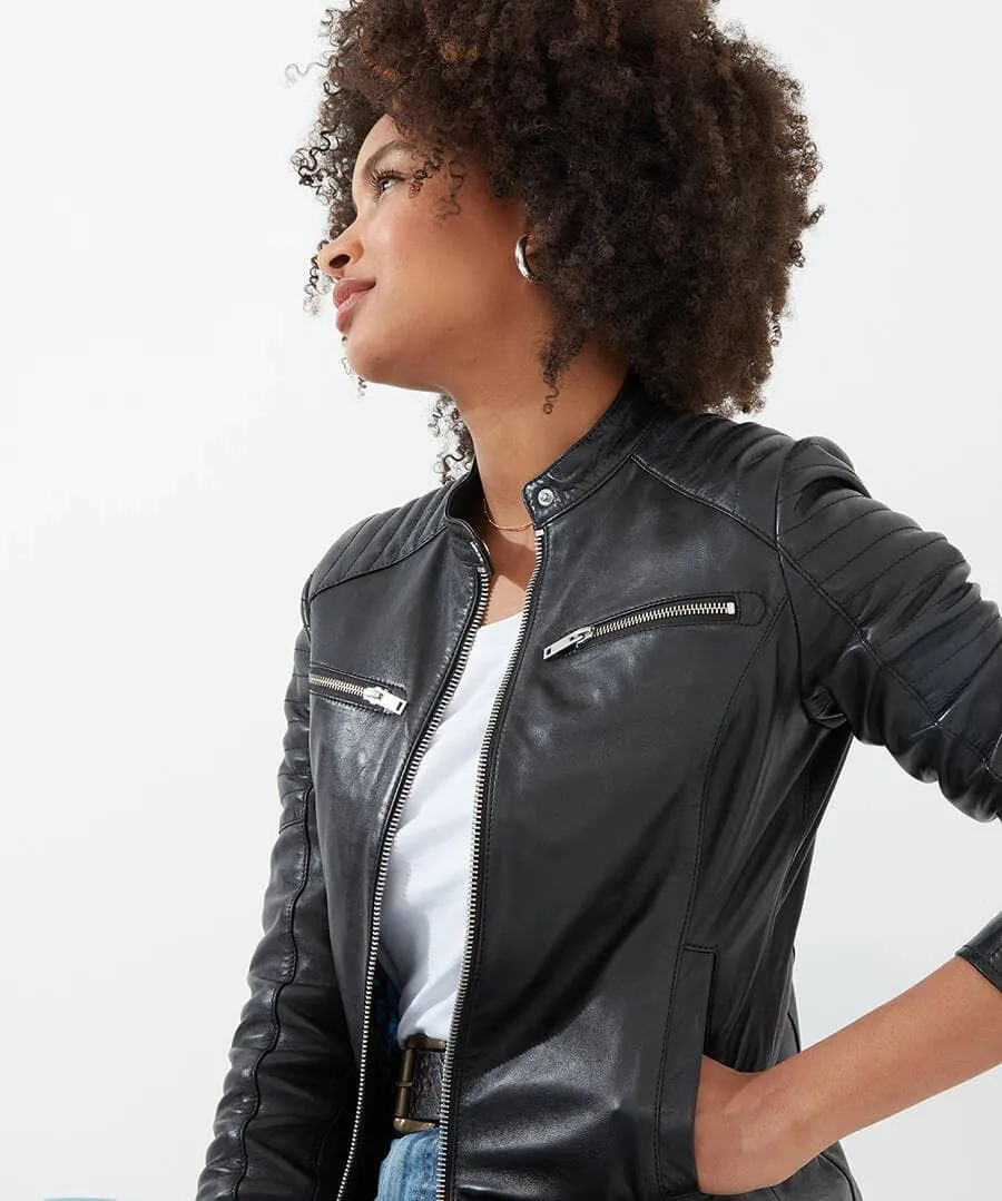 Victoria Zip Up Biker Jacket