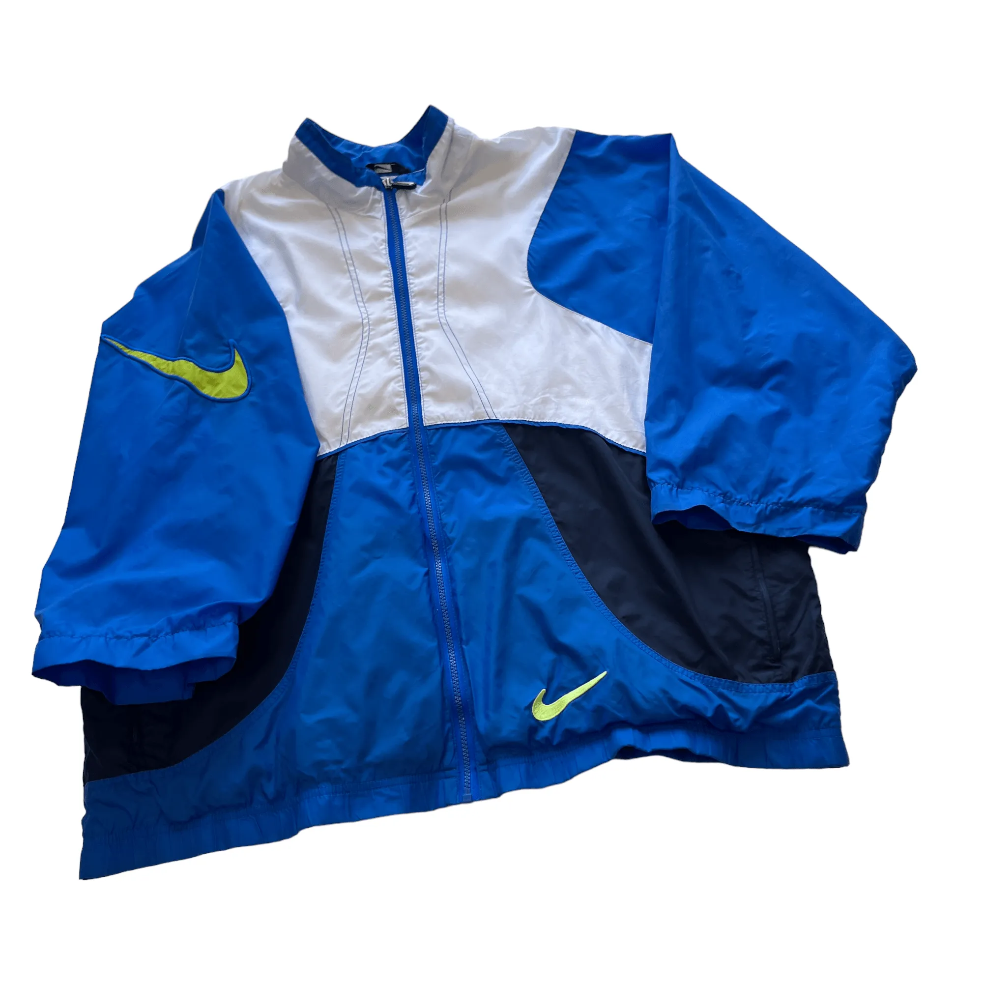 Vintage 90s Blue + White Nike Windbreaker Jacket - Extra Large