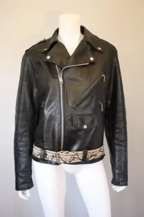 Vintage Motorcycle Jacket with Python Belt