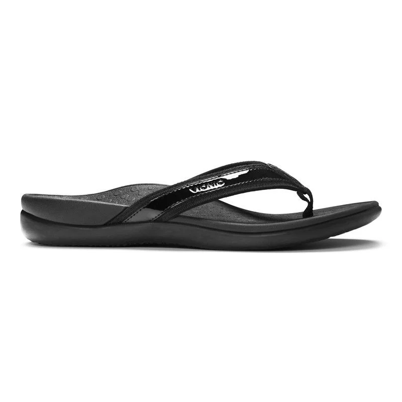 Vionic Womens Tide II Toe Thong Sandal- Black