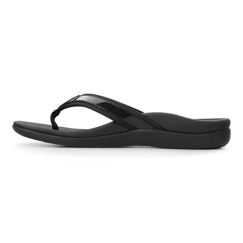 Vionic Womens Tide II Toe Thong Sandal- Black