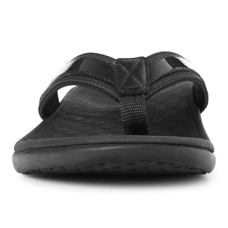 Vionic Womens Tide II Toe Thong Sandal- Black