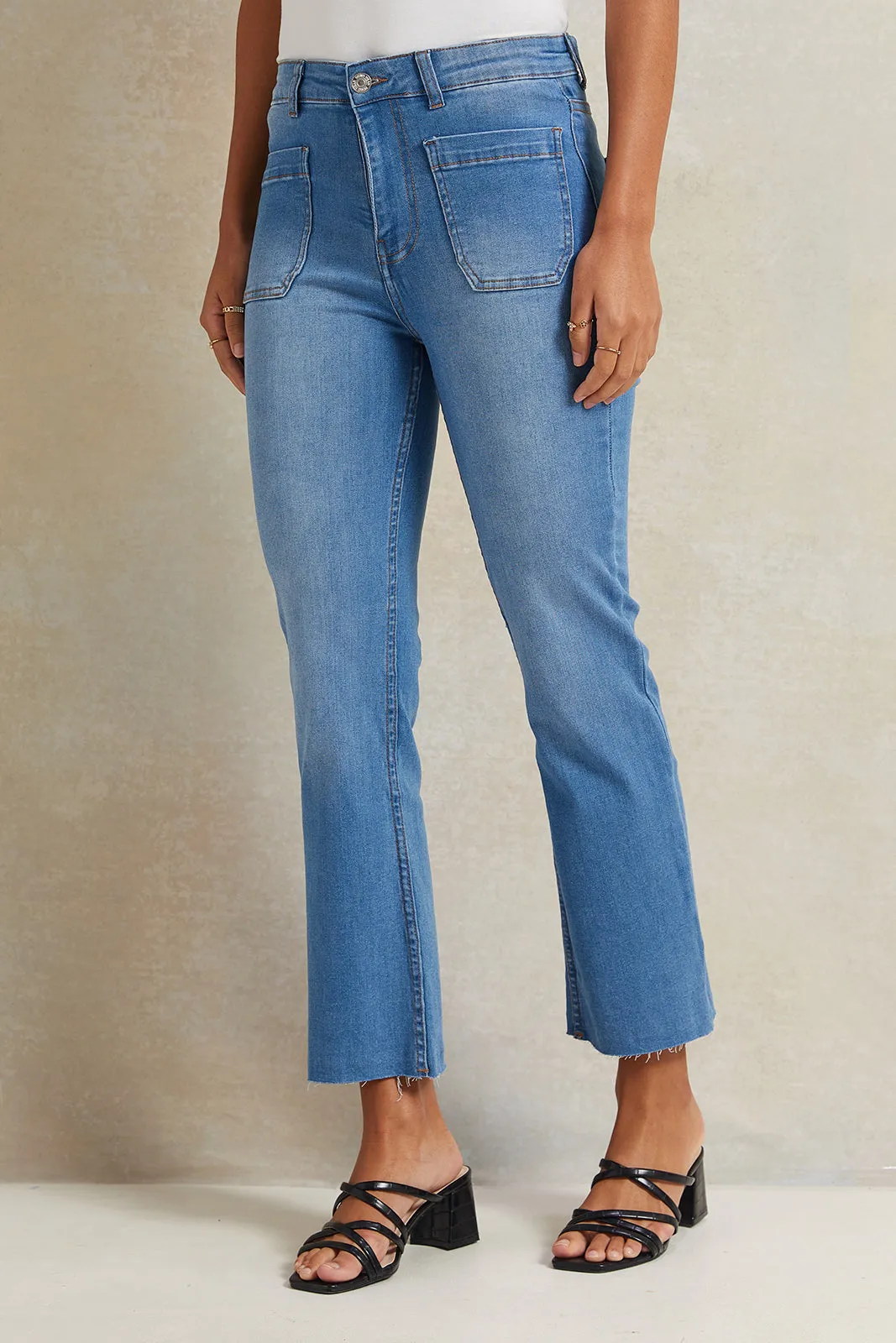 Women Blue Flared Jeans