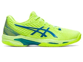 Women's Asics Solution Speed FlyteFoam 2 Clay, Hazard Green/Reborn Blue, 9 B Medium