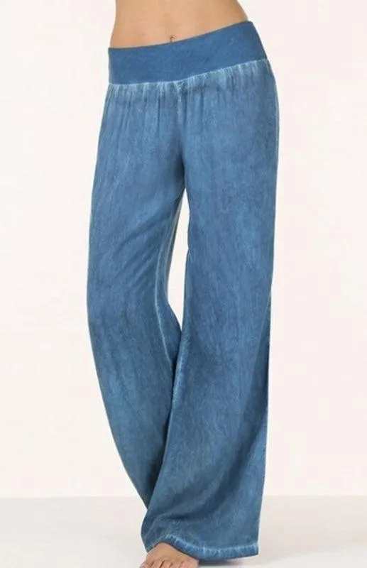 Women's Denim Jeans Wide-Leg Pants