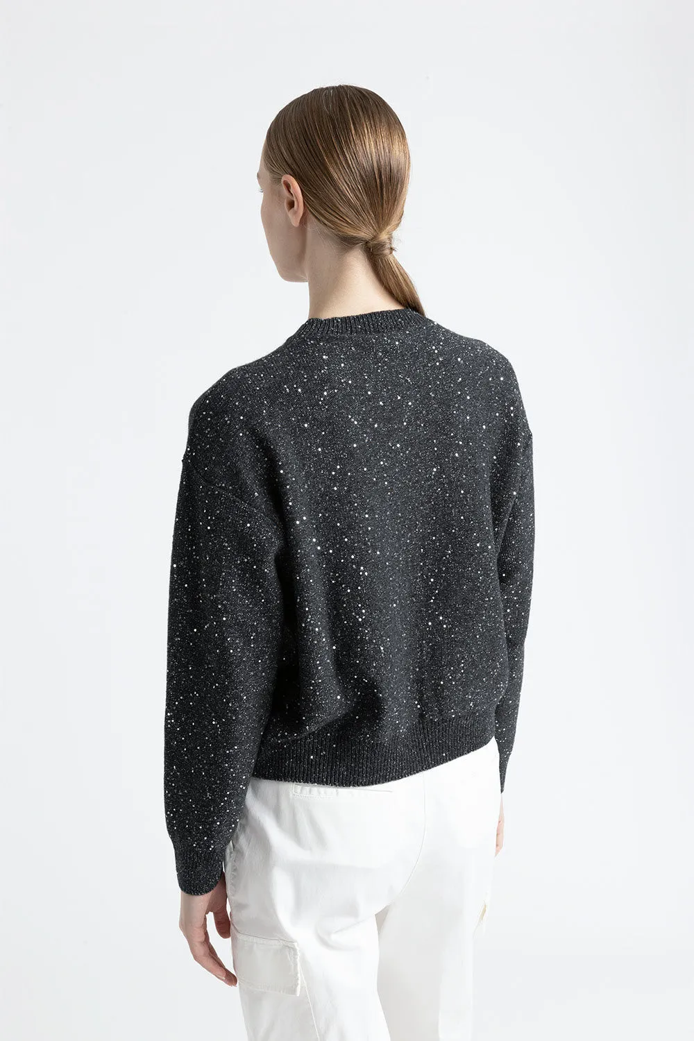 Wool, cashmere lurex and sequins sweater