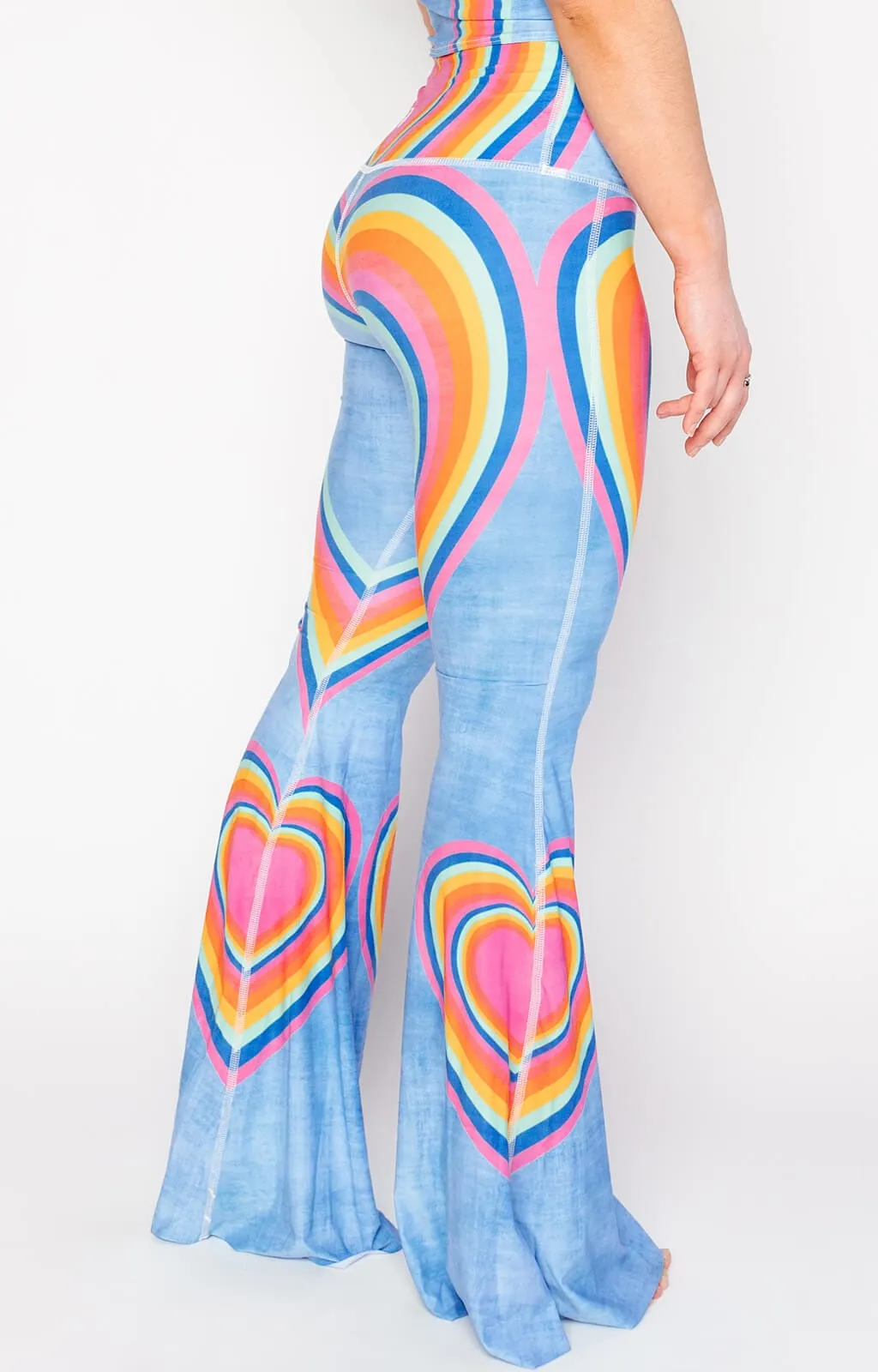 Yoga Democracy Rainbow Love Printed Bell Bottoms