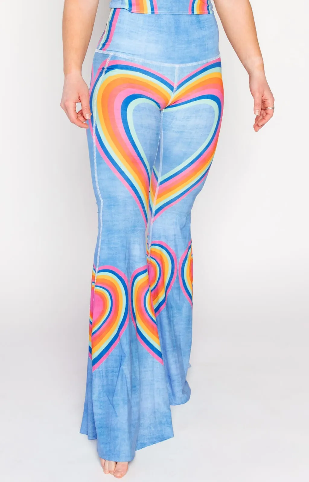 Yoga Democracy Rainbow Love Printed Bell Bottoms