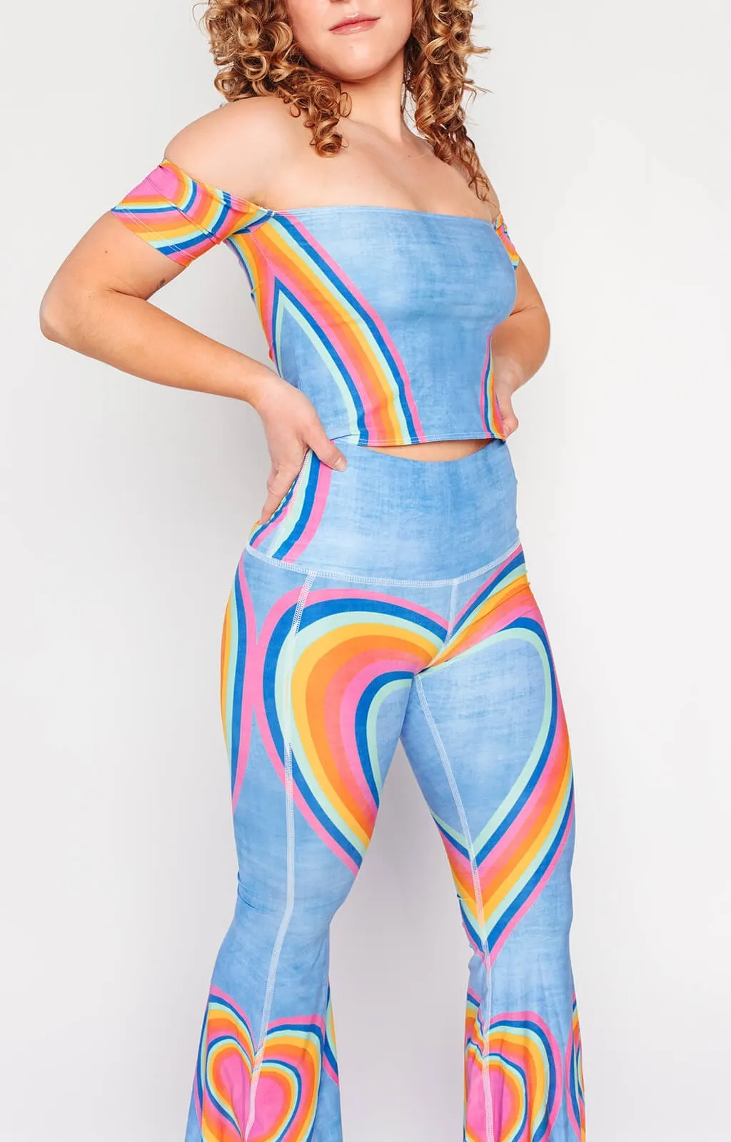 Yoga Democracy Rainbow Love Printed Bell Bottoms