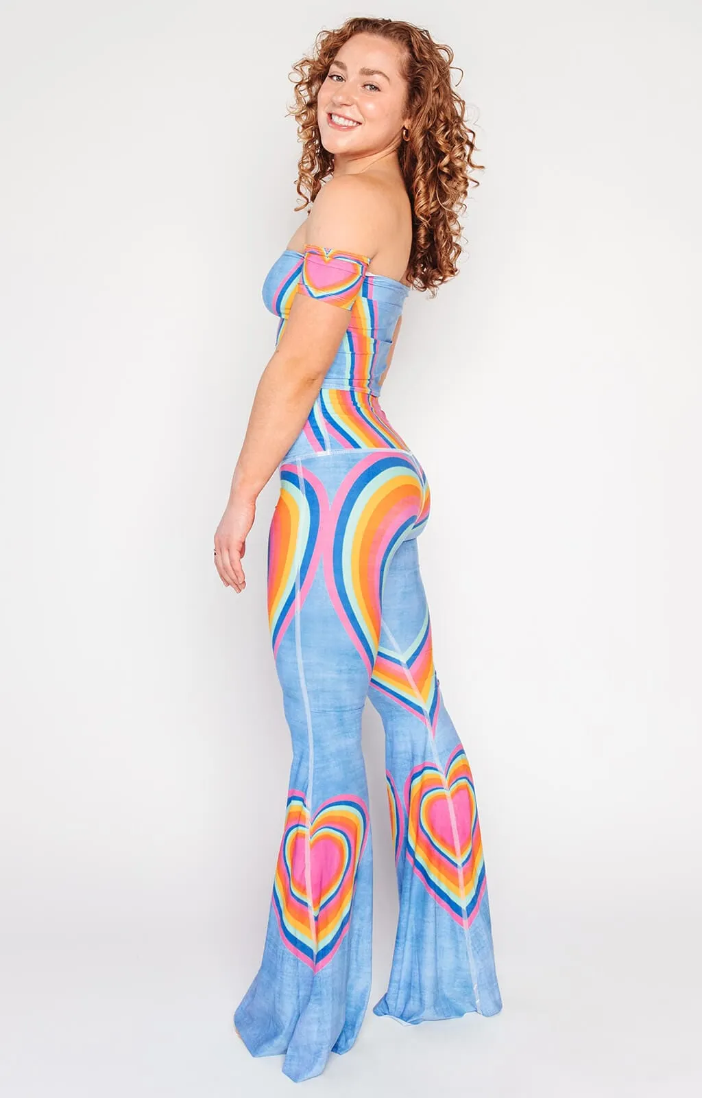 Yoga Democracy Rainbow Love Printed Bell Bottoms